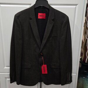 HUGO Logo-Patch Notched-Lapels Blazer